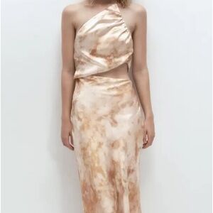 Zara cut out satin dress small